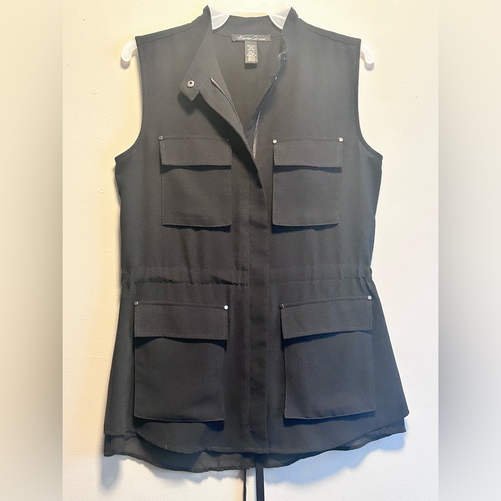 Kenneth Cole New York Woman’s Black Modern Safari Vest
Size XSmall